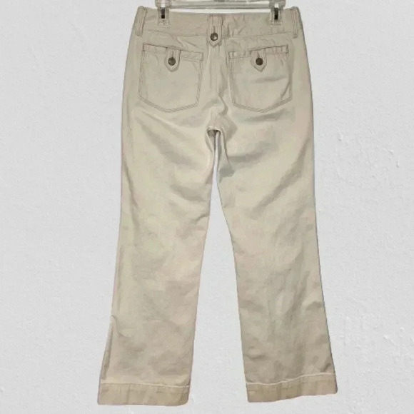 ❤️ Eddie Bauer Ivory Straight Leg Pants Women’s 6R Casual Cotton Stretch Neutral - Picture 8 of 12